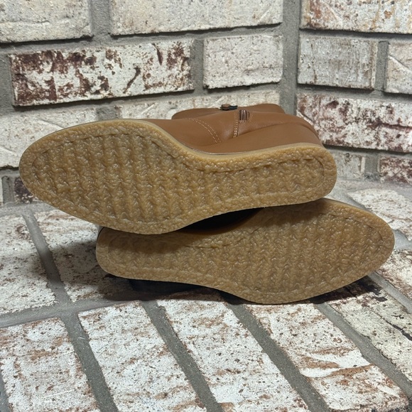 H&M Tan Saddle Brown Wedge Boots Like New Size 8.5 - Picture 8 of 8